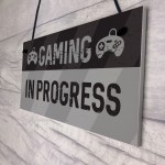 Novelty Gaming In Progress Sign For Boys Bedroom Man Cave