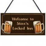 Unusual Lockdown Gift LOCKED INN Home Bar Man Cave Sign