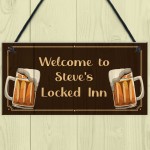 Unusual Lockdown Gift LOCKED INN Home Bar Man Cave Sign