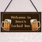 Unusual Lockdown Gift LOCKED INN Home Bar Man Cave Sign