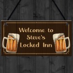 Unusual Lockdown Gift LOCKED INN Home Bar Man Cave Sign