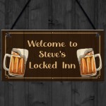 Unusual Lockdown Gift LOCKED INN Home Bar Man Cave Sign