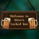 Unusual Lockdown Gift LOCKED INN Home Bar Man Cave Sign