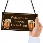 Unusual Lockdown Gift LOCKED INN Home Bar Man Cave Sign