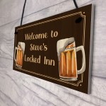 Unusual Lockdown Gift LOCKED INN Home Bar Man Cave Sign