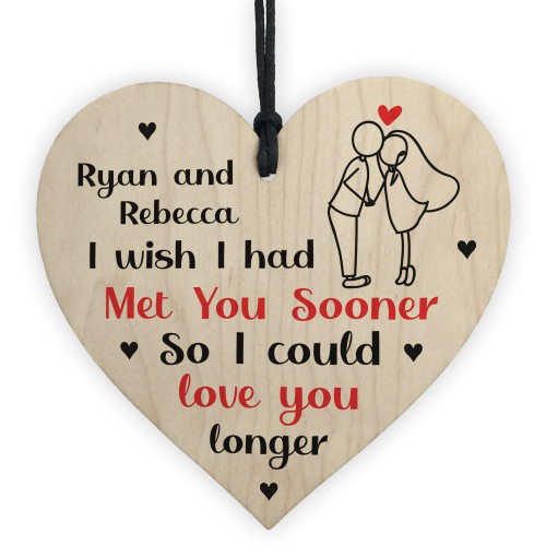 Valentines Day Anniversary Personalised Gift Idea Wooden Heart