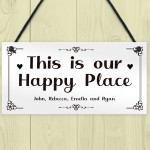 Our Happy Place Personalised Home Gift For Family New Home Gift 