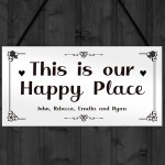 Our Happy Place Personalised Home Gift For Family New Home Gift 