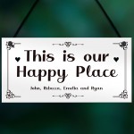 Our Happy Place Personalised Home Gift For Family New Home Gift 