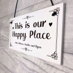 Our Happy Place Personalised Home Gift For Family New Home Gift 