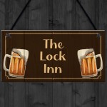 The Lock Inn HOME BAR Sign Lockdown Sign Man Cave Shed Sign