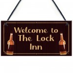 Welcome To The Lock Inn Sign HOME BAR Man Cave Plaque