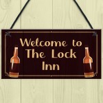 Welcome To The Lock Inn Sign HOME BAR Man Cave Plaque