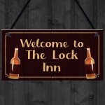 Welcome To The Lock Inn Sign HOME BAR Man Cave Plaque