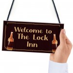 Welcome To The Lock Inn Sign HOME BAR Man Cave Plaque