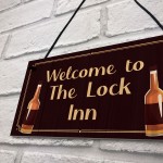 Welcome To The Lock Inn Sign HOME BAR Man Cave Plaque