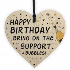 Funny Birthday In Lockdown Gifts Novelty Wooden Hanging Heart 
