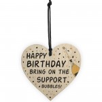 Funny Birthday In Lockdown Gifts Novelty Wooden Hanging Heart 