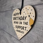 Funny Birthday In Lockdown Gifts Novelty Wooden Hanging Heart 