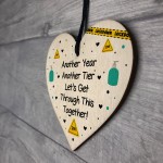 Funny Lockdown Gift Decor Wood Heart Sign Insipirational Gifts