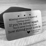 Long Distance Gift For Boyfriend Girlfriend Metal Insert