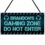 Rustic Gaming Zone Sign PERSONALISED Boys Bedroom Man Cave