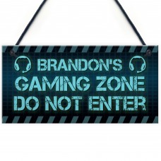 Rustic Gaming Zone Sign PERSONALISED Boys Bedroom Man Cave