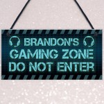 Rustic Gaming Zone Sign PERSONALISED Boys Bedroom Man Cave