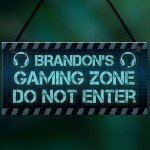 Rustic Gaming Zone Sign PERSONALISED Boys Bedroom Man Cave