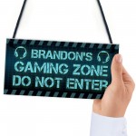 Rustic Gaming Zone Sign PERSONALISED Boys Bedroom Man Cave