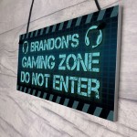 Rustic Gaming Zone Sign PERSONALISED Boys Bedroom Man Cave