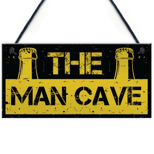 Rustic THE MAN CAVE Sign Garage Shed Plaque Funny Gift For Him