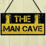 Rustic THE MAN CAVE Sign Garage Shed Plaque Funny Gift For Him