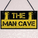 Rustic THE MAN CAVE Sign Garage Shed Plaque Funny Gift For Him