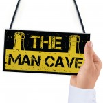 Rustic THE MAN CAVE Sign Garage Shed Plaque Funny Gift For Him