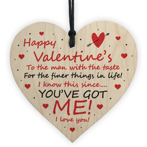 Funny Valentines Day Gift For Him Boyfriend Husband Wood Heart