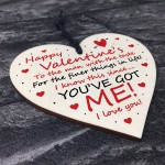 Funny Valentines Day Gift For Him Boyfriend Husband Wood Heart
