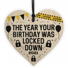 Birthday Lockdown Gifts Novelty Wood Heart Gifts For Friend Him 