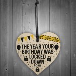 Birthday Lockdown Gifts Novelty Wood Heart Gifts For Friend Him 
