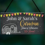 Personalised Caravan Door Sign Home Decor Gift Shabby Chic