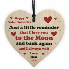 Personalised Valentines Day Gift For Girlfriend Wife Wood Heart