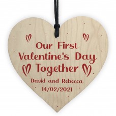 Personalised First Valentines Day Gift Wooden Heart Gift For Him