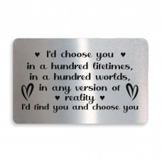 Special Anniversary Valentines Day Gift For Him Her Metal Card