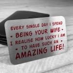 Special Gift For Husband Valentines Day Anniversary Metal Card