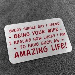 Special Gift For Husband Valentines Day Anniversary Metal Card