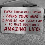 Special Gift For Husband Valentines Day Anniversary Metal Card