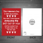 Funny Valentines Day Card For Him Her Rude Card For Boyfriend