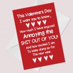Funny Valentines Day Card For Him Her Rude Card For Boyfriend