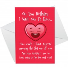 Funny Birthday Card For Boyfriend Girlfriend Rude Birthday Card