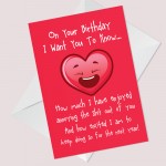 Funny Birthday Card For Boyfriend Girlfriend Rude Birthday Card